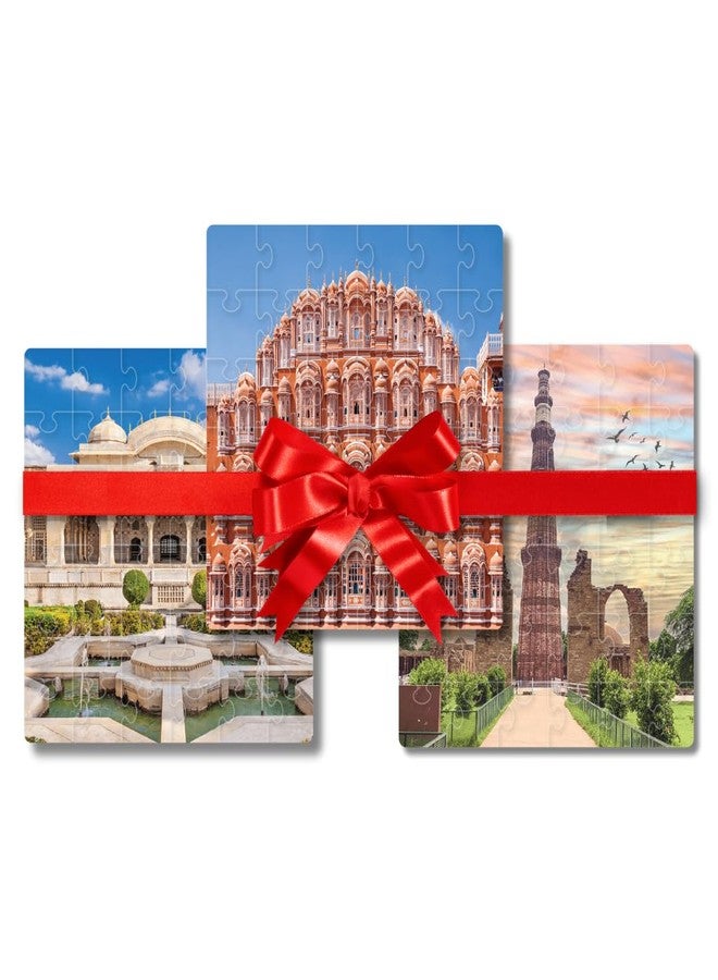 Mittimate Jigsaw Puzzle Combo Set of 3 - Famous Indian Monuments I 36 Pieces Cardboard Puzzle Game for Kids Age 4 to 6 Year I Birthday Gift for Children - Image 1